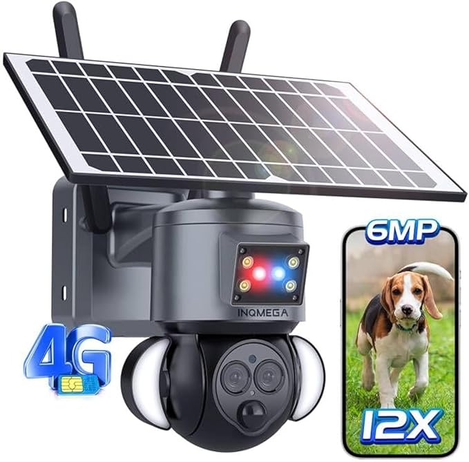 Eyevision Ubox 4g Security Camera Solar,6MP HD 12X Optical Zoom
