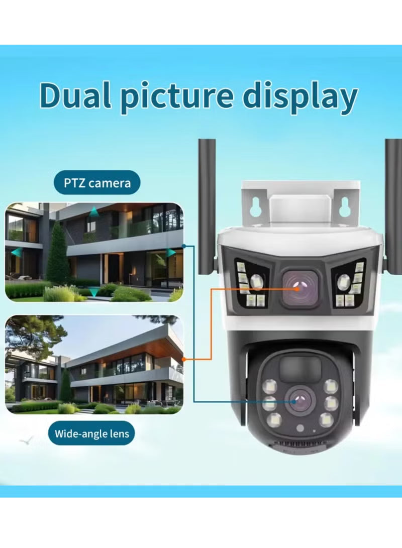Eye Vision 4G  8MP Dual Lens CCTV Camera For Home 360° Outdoor Security Camera With Solar Power