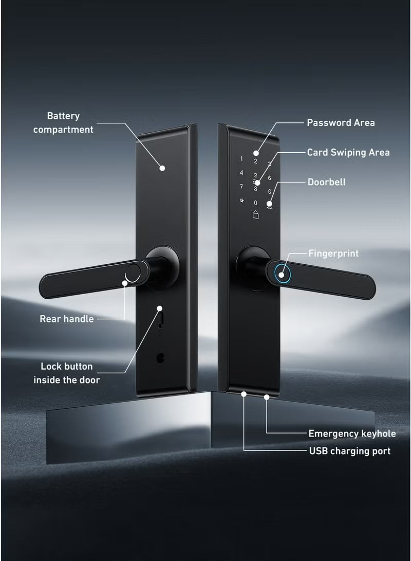 TUYA Black WiFi Smart Door Lock