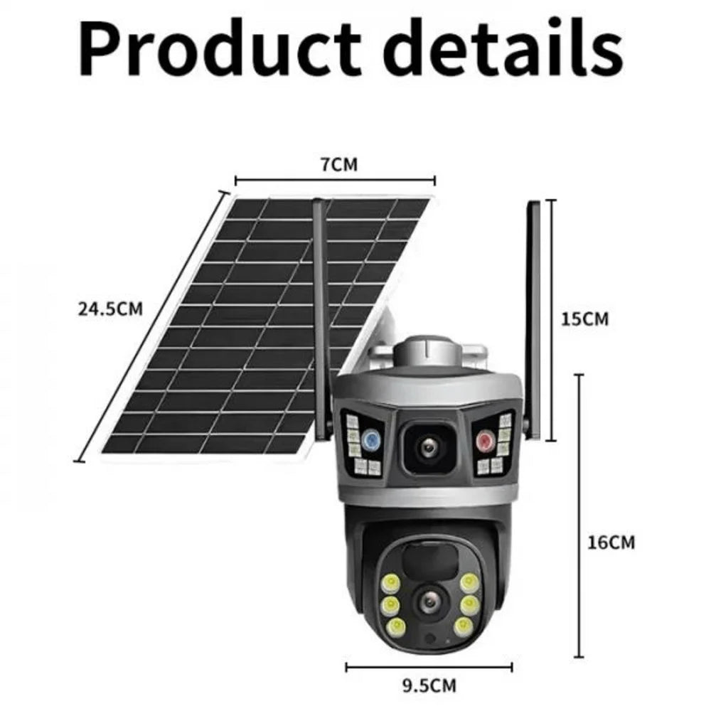 Eye Vision 4G  8MP Dual Lens CCTV Camera For Home 360° Outdoor Security Camera With Solar Power
