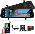 Car play Mirror Dash Cam 10 Inch Backup Camera  4K  Front and Rear Camera Full HD