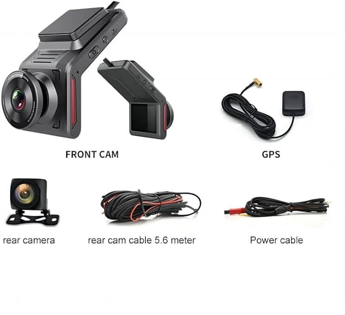 4G Dual Lens 1080P HD Car Camera GPS Positioning 24 Hour Monitor Alarm Loop Recording Black Box Dashcam