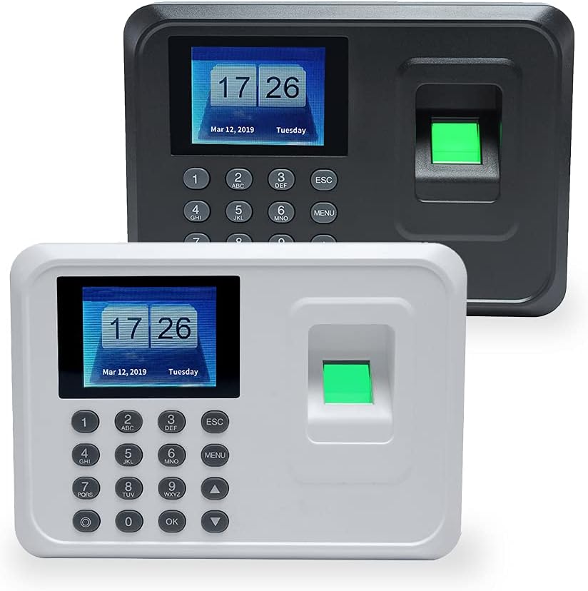 Intelligent Biometric Fingerprint, 2.4 inch TFT LCD Screen DC 5V Time Attendance Clock