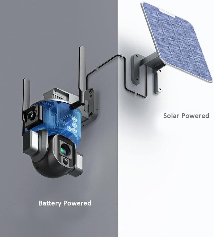 WIFI -4K-8MP-10X Solar Dual Linkage Battery PTZ 8MP Wireless Camera IP66