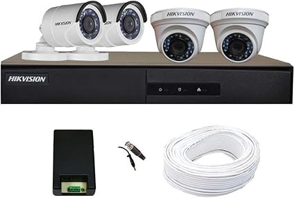 Hikvision Full HD (2MP) 4 CCTV Camera & 4Ch.Full HD DVR Kit