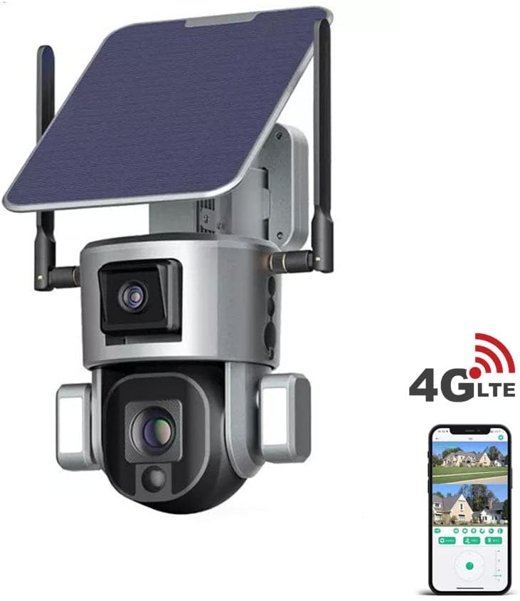 4G-4K-8MP-10X Solar Dual Linkage Battery PTZ 8MP Wireless Camera IP66