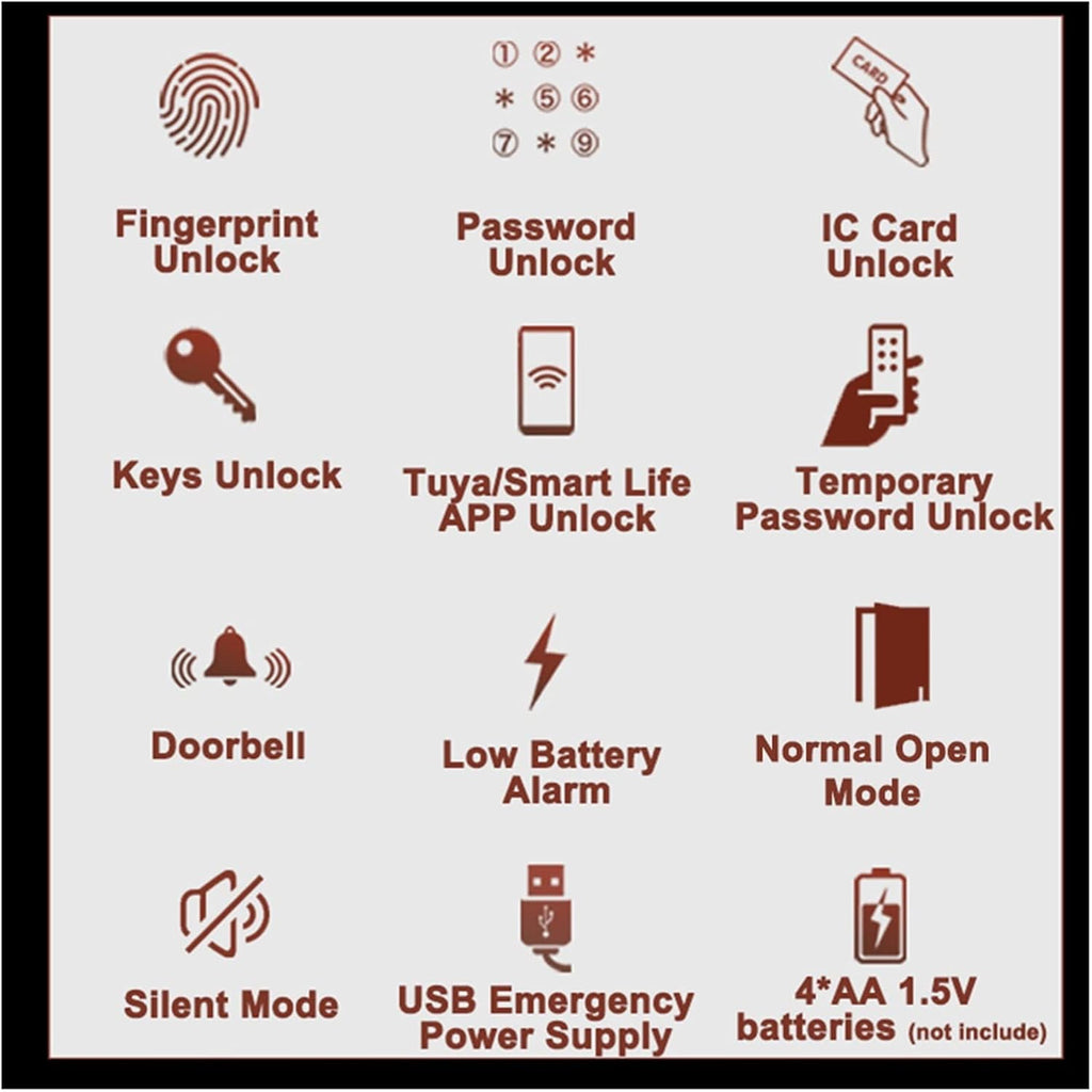 E2 Tuya WiFi Smart Door Lock Villa