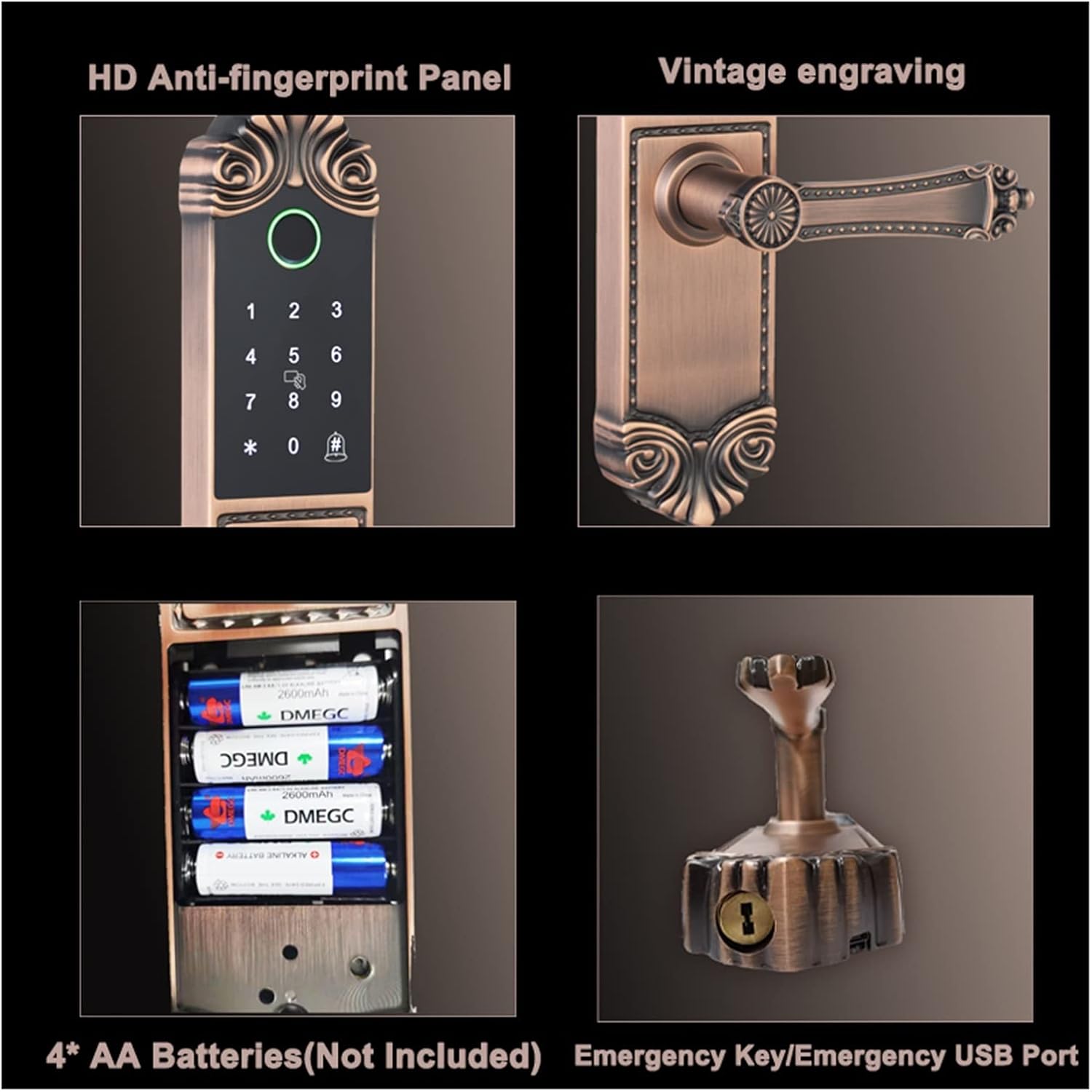 E2 Tuya WiFi Smart Door Lock Villa