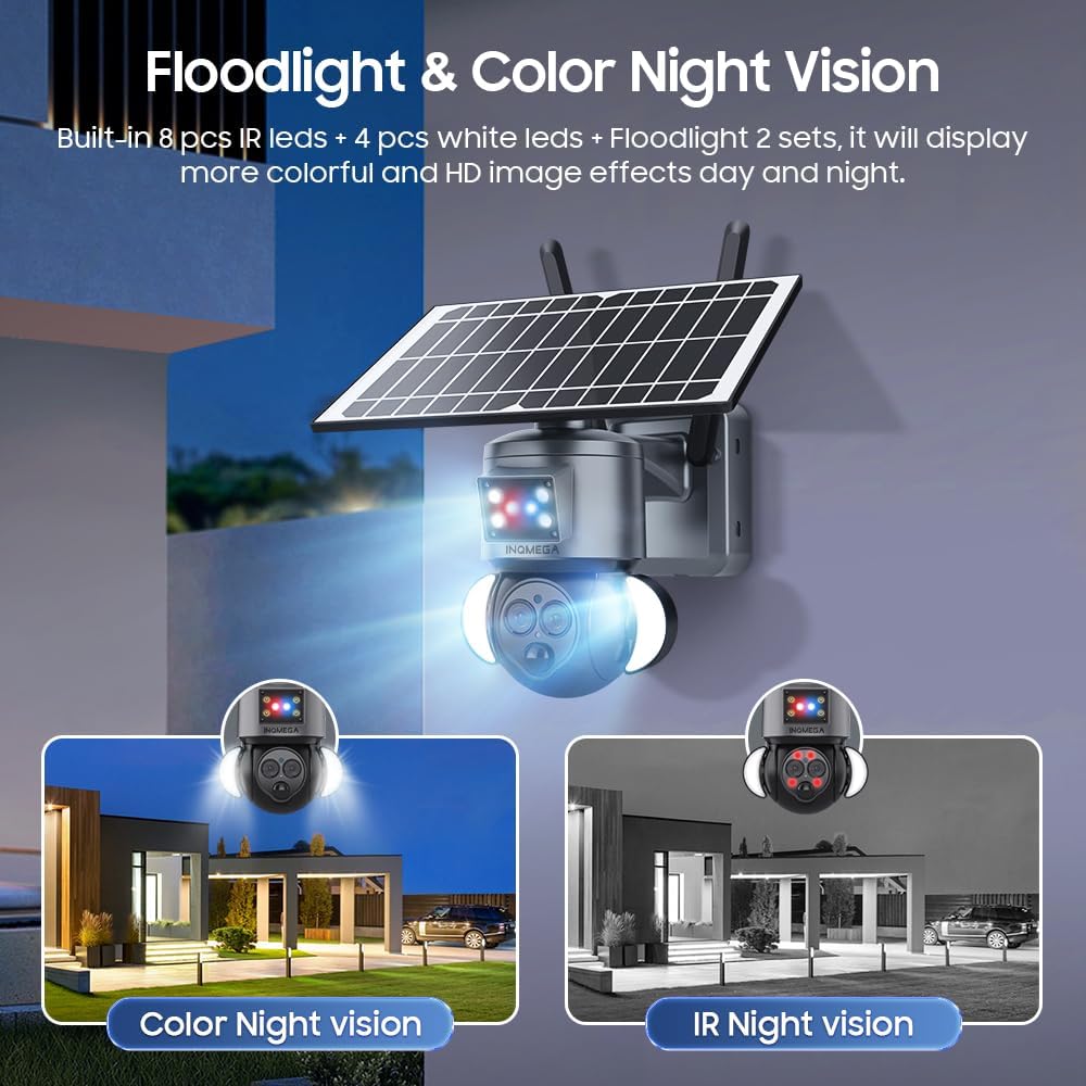 Eyevision Ubox 4g Security Camera Solar,6MP HD 12X Optical Zoom