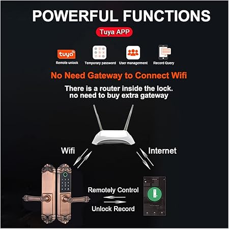 E2 Tuya WiFi Smart Door Lock Villa