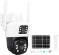 V380 Outdoor Security Camera WiFi Solar Dual Lens CCTV Surveillance for Villa with Night Vision