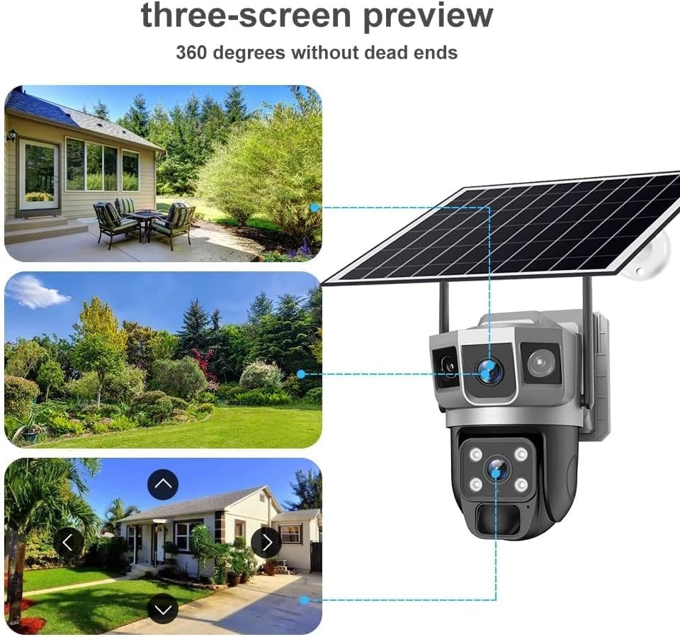 V380 Pro 4G Digital Zoom 2 Lens 2 Screen 4MP Solar Powered CCTV