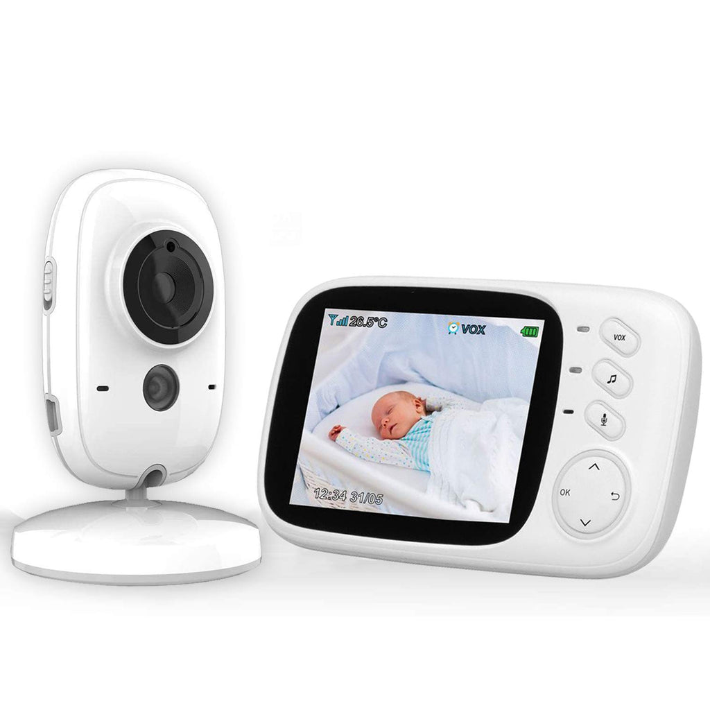 Babies Video Monitor, Wireless Video Color Baby Monito, 2-Way Audio Talk, Temperature Sensor