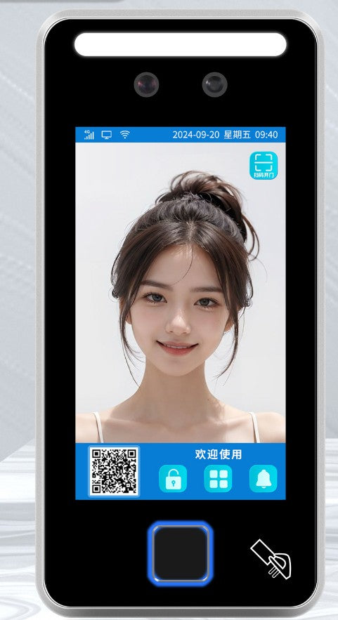 5.5 inch Face Recognition Biometric System, Dynamic Facial, Fingerprint, Card, PIN Access Control, WIFI support.