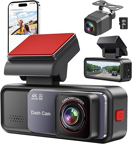 Dash Cam, 4K+2K Full HD Dash Cam Front and Rear with Built-in 5GWiFi