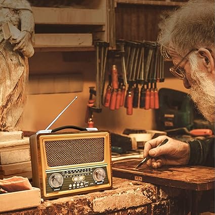 Portable Radio FM Retro - AM SM with Bluetooth Speaker