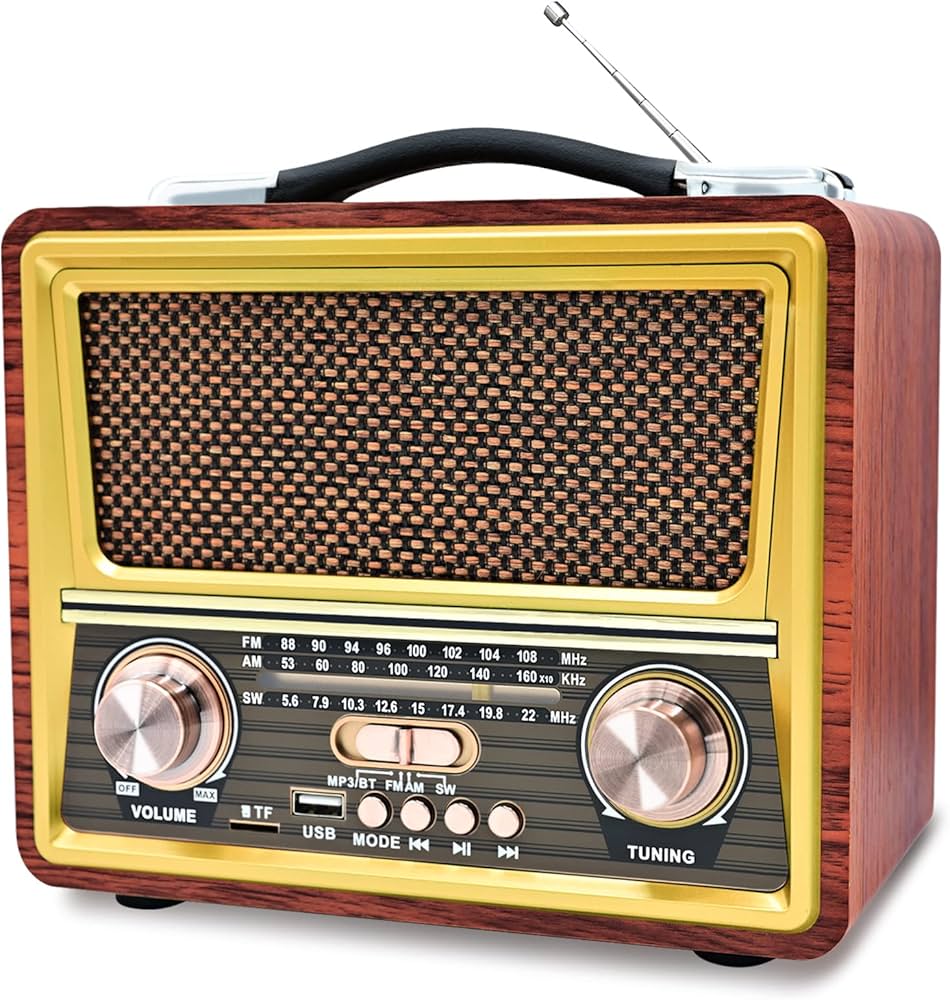 Portable Radio FM Retro - AM SM with Bluetooth Speaker