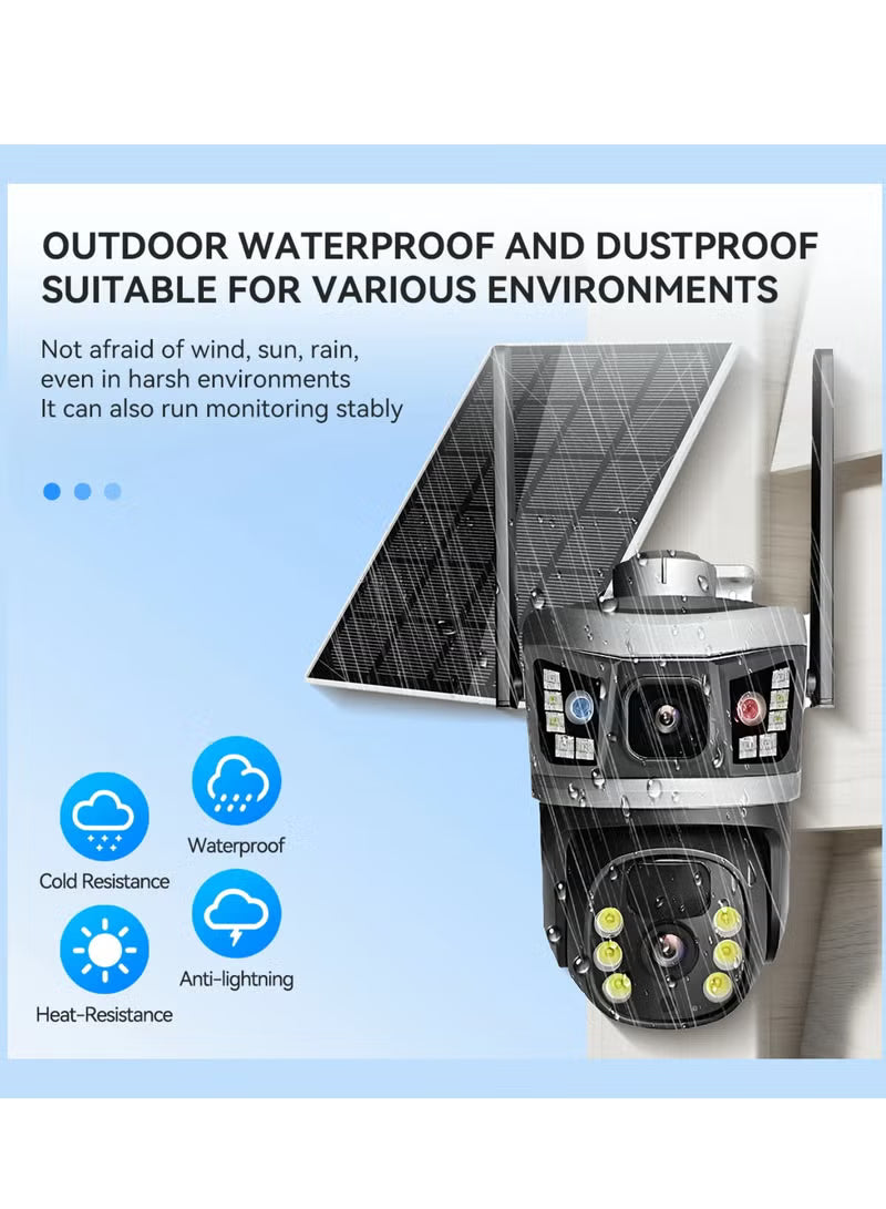 Eye Vision 4G  8MP Dual Lens CCTV Camera For Home 360° Outdoor Security Camera With Solar Power