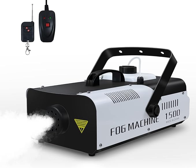 1500 Watt Fog Machine Indoor/Outdoor with Auto Mode and Wired Remote Control