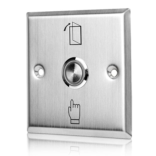 Metal Stainless Steel Exit Button Normally Open Reset Switch Wired 86