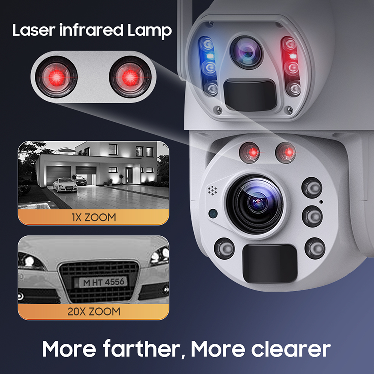 Ubox 4k 4G Outdoor Dual Lens  Ptz solar Camera with 36x Optical zoom