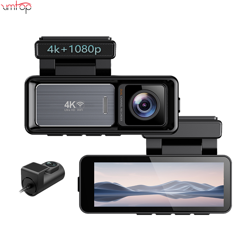 4K Ultra HD Dash Cam, Dual Lens Front and Rear Camera, 3.2" IPS Screen, GPS WiFi