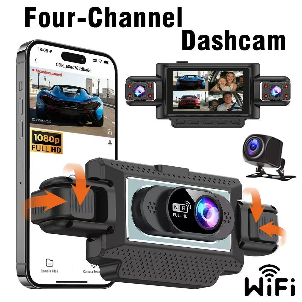 HD 4 channel lense dash cam