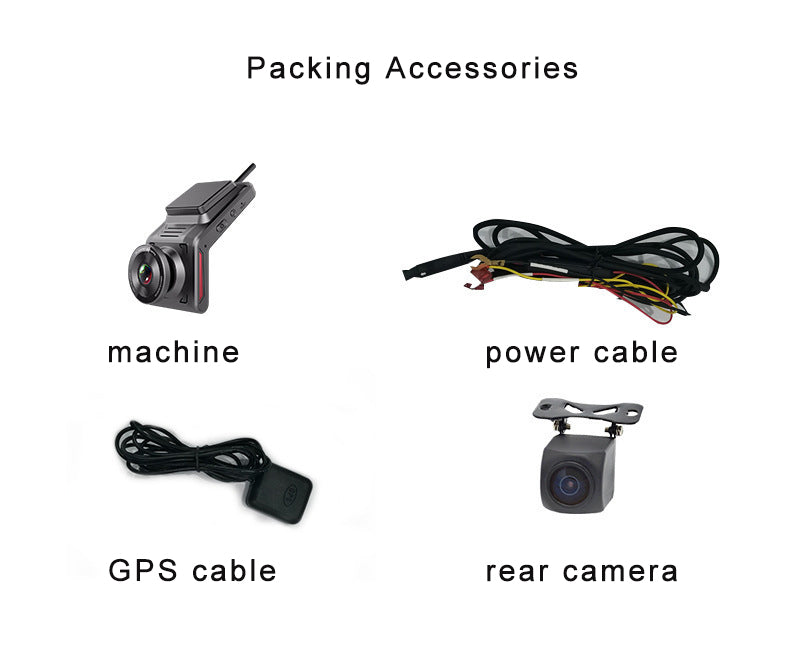 4G Dual Lens 1080P HD Car Camera GPS Positioning 24 Hour Monitor Alarm Loop Recording Black Box Dashcam