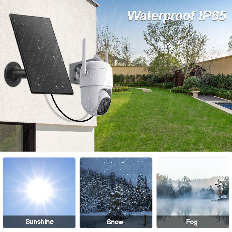 Home Security Cameras Wireless Outdoor, 2K Battery Powered Security Camera, 360° PTZ Camera with Spotlight, Siren