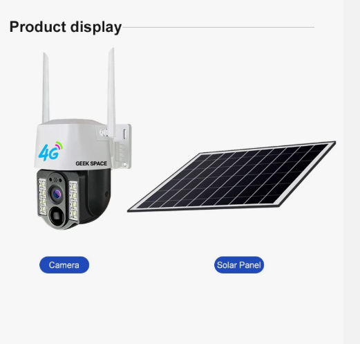 V380 4G Solar Security Camera 300W HD