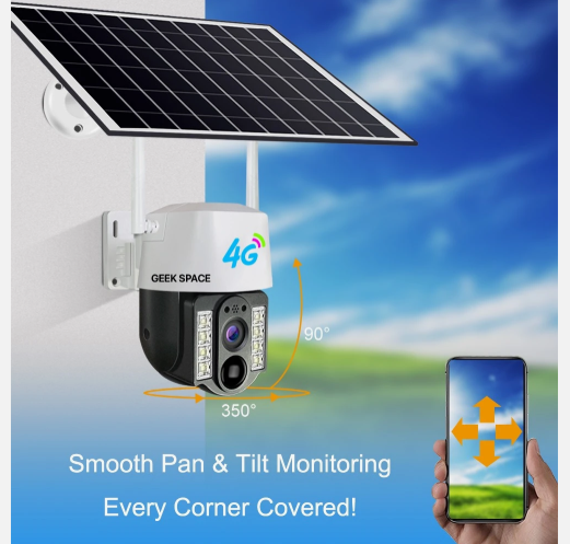 V380 4G Solar Security Camera 300W HD