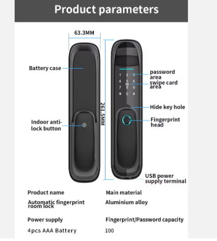 AA  Battery smart  Lock Door Smart Home Outdoor Door with mobile APP control