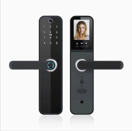 WiFi Fingerprint Smart Door Lock with Cats Eye Camera + Screen Pst-Hr08-P
