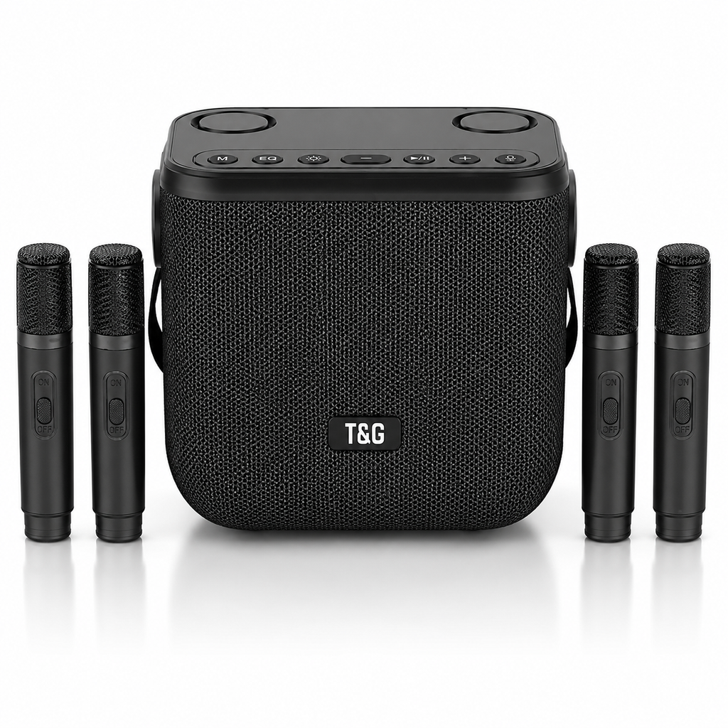 Dual mic portable speaker