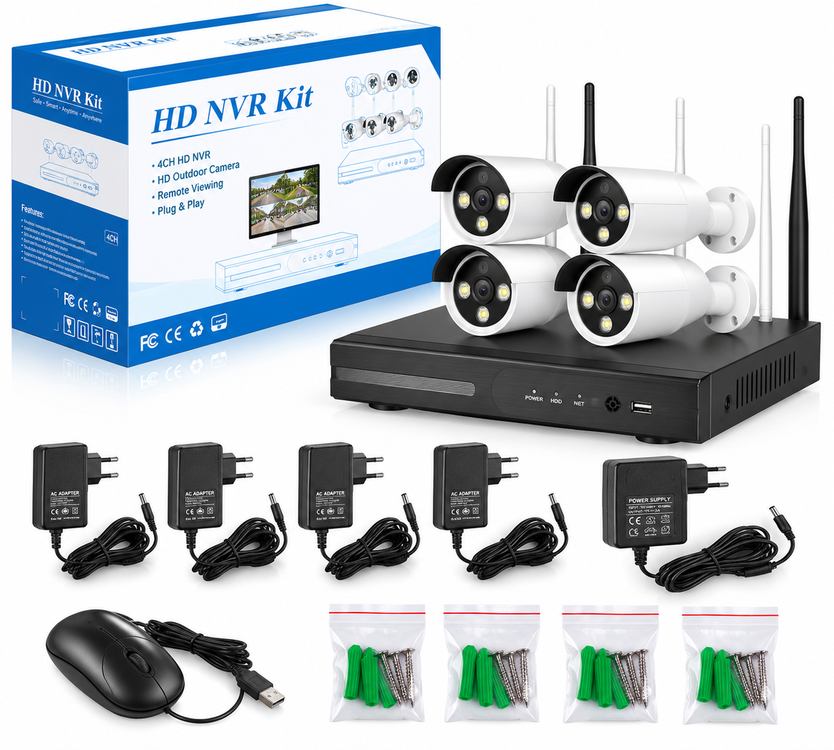 EseeCloud  3Mp set of 4 IP camera kit