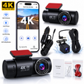 4K Ultra HD Dash Cam, Dual Lens Front and Rear Camera, IPS screen with Mobile  WiFi