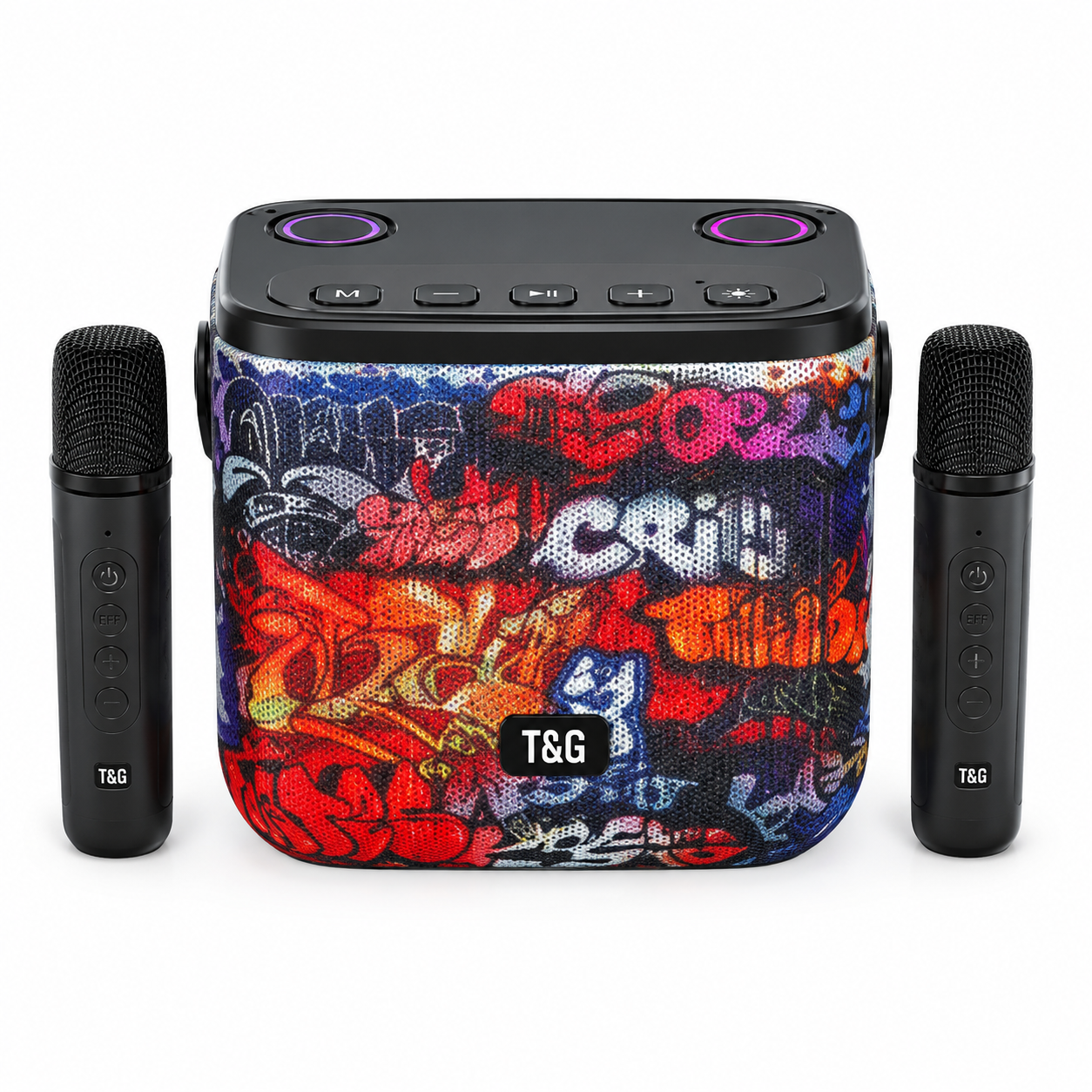 Dual mic portable speaker