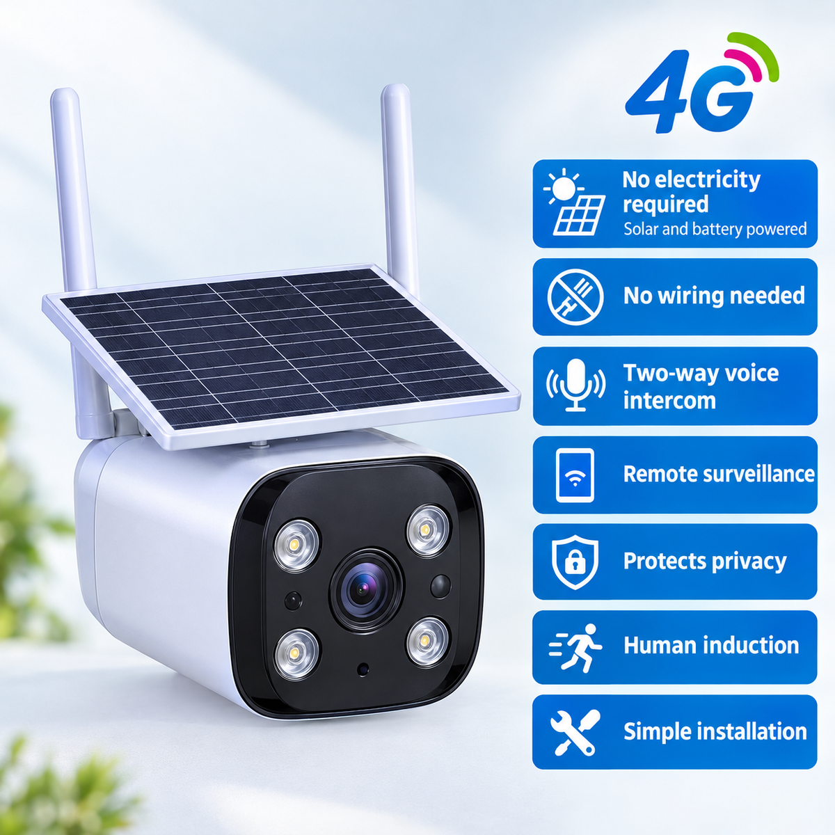 I cam+ style 4G solar camera