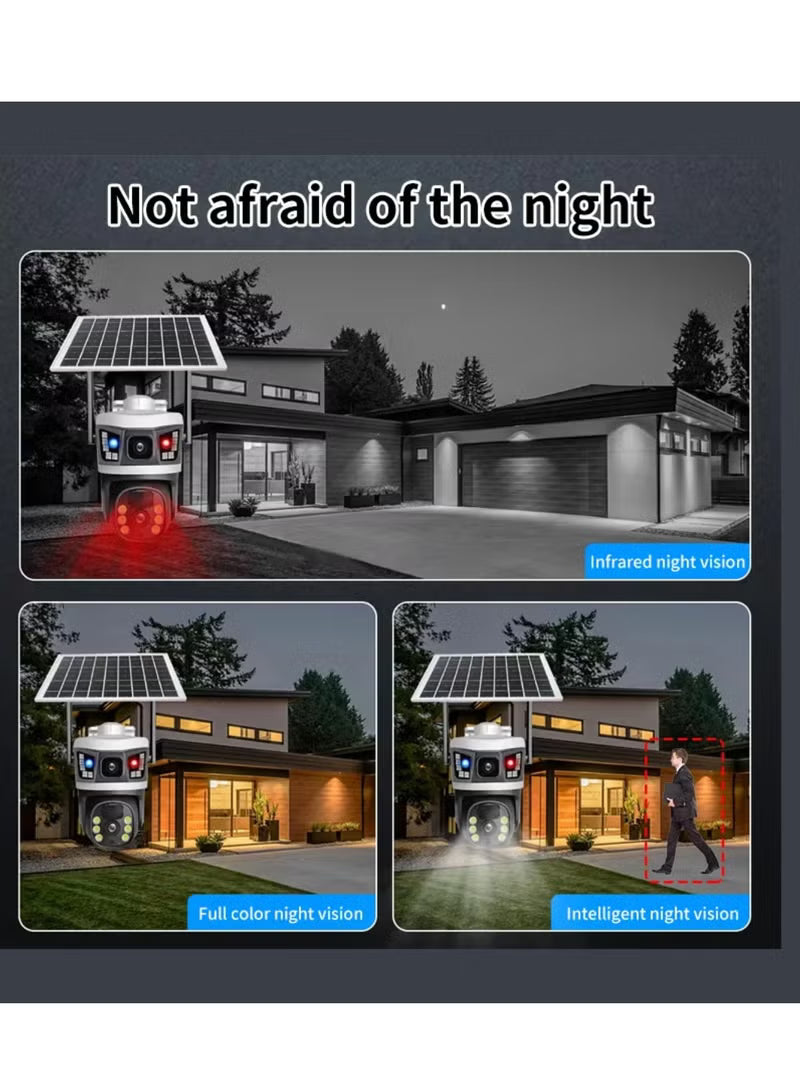 Eye Vision 4G  8MP Dual Lens CCTV Camera For Home 360° Outdoor Security Camera With Solar Power