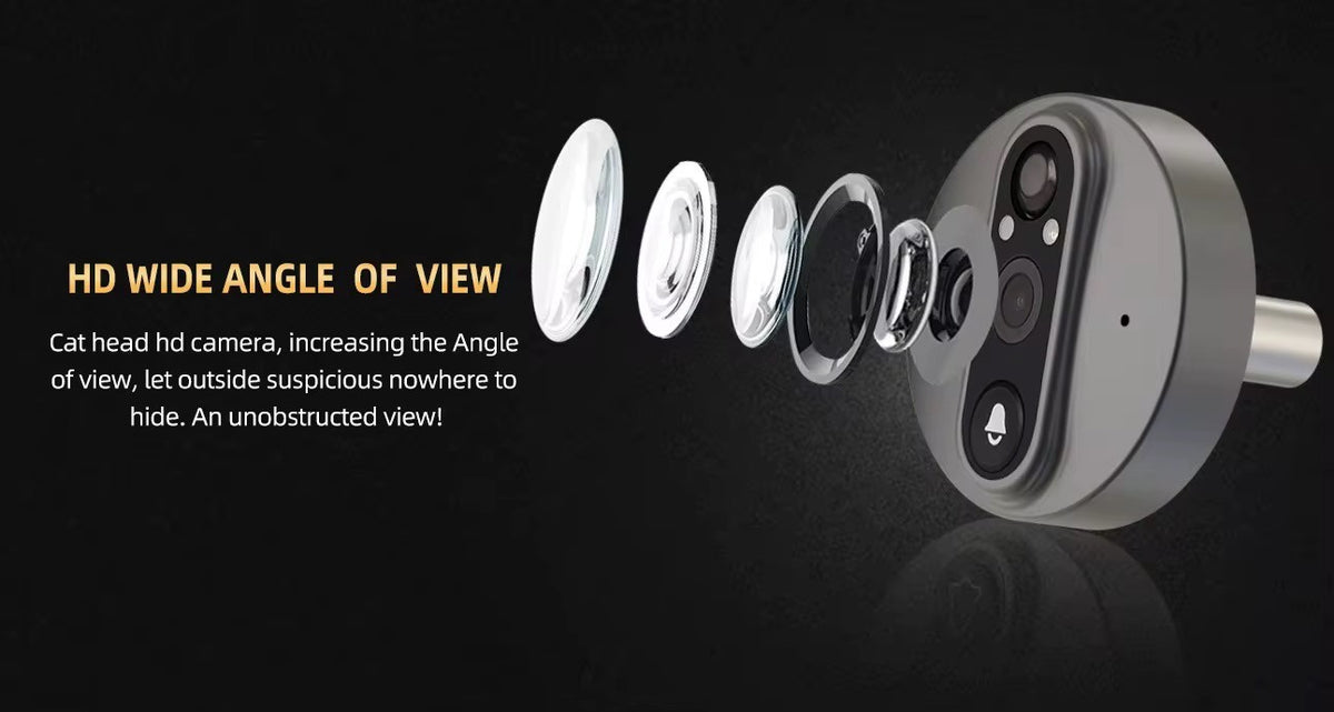 TUYA WIFI Peephole Door Viewer Camera with Built in Doorbell